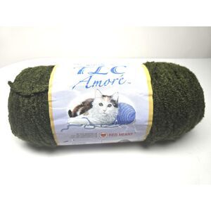 Red Heart TLC Green Yarn Skein Amore Dark Thyme Rated 4 Textured 6 oz.